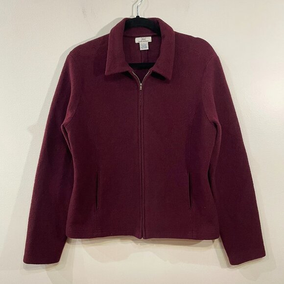 Last Chance! EUC Vtg Brooks Brothers 100% Wool Zip Up Jacket Burgundy M-L fit - Picture 1 of 3